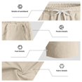 thumbnail image 5 of Satingcolo Mens Trunks Summer Beach Shorts Vacation Casual Athletic Shorts Daily Wear Comfy Waist Lightweight Shorts With Pockets Beige 3XL, 5 of 5