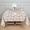 thumbnail image 3 of Brown Mushroom White Pattern Square Tablecloth,Waterproof Square Table Cover,Wipeable Spillproof Washable Table Cover for Home Kitchen Party Decor 42"X42"(107x107cm), 3 of 6
