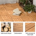 thumbnail image 6 of Yaheetech 12''x12''Interlocking Acacia Wood Flooring Tiles for Patio, Pack of 27, Natural, 6 of 7