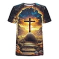 thumbnail image 5 of COSFO Easter Mens T Shirts Cross Short Sleeve Graphic Tees Loose Fit Casual Pullover Workout Crew Neck Tops, 5 of 5