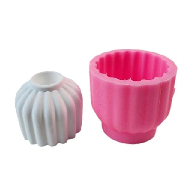Simple Striped Candlestick Resins Mould DIY Castings Moulds Concrete Candle