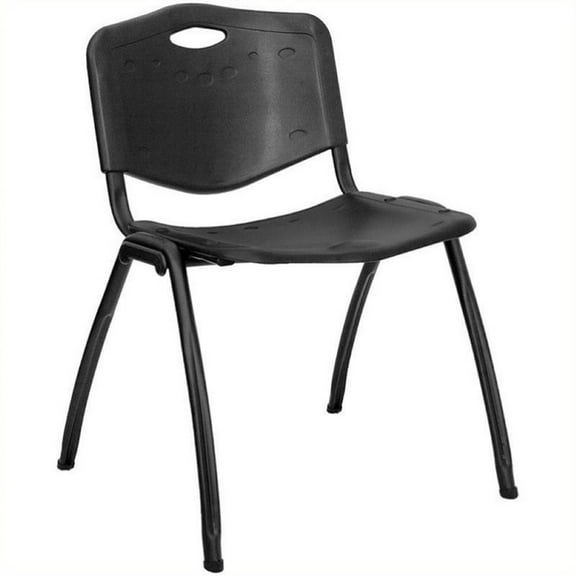Scranton & Co Polypropylene Stacking Chair in Black