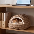 thumbnail image 6 of Covered Cat Bed Cave - 2-in-1 Enclosed Pet House for Small Medium Dogs Cats, Winter Warm Sleeping Shelter with Removable Cushion, 2 Size Indoor, 6 of 6
