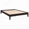 thumbnail image 4 of Queen Size Pine Platform Bed with Low-Profile Rails and Tapered Legs, Cappuccino for Bedroom, 4 of 7