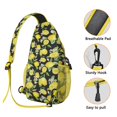 thumbnail image 2 of Yellow Lemon Pattern Sling Backpack for Travel and Daily Use, Lightweight Crossbody Bag with Bright Summer Fruit Print and Floral Design, Durable and Fashionable, 2 of 6
