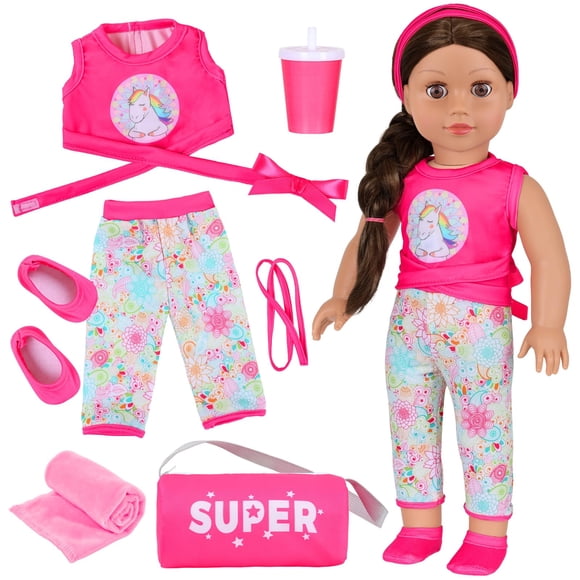 Conjunto de Ropa para Muñeca ZITA ELEMENT Americana Yoga 18 pulgadas con Accesorios