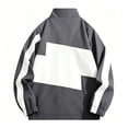 thumbnail image 4 of YUGYXL Casual Fashion Jackets for Men Baggy Baseball Jacket Mock Neck Coats Long Sleeve Coat Gray Jacket, 4 of 6