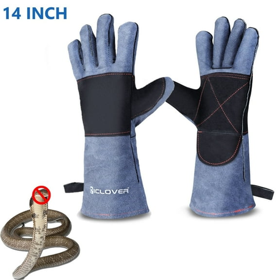 ASTRAEA 14 inch Bite Proof Gloves for Women, Animal Handling Gloves Kevlar Reinforced Leather Padding for Snake Reptile Bird Pet Training