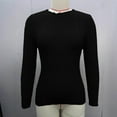thumbnail image 5 of cfhntfmh Long Sleeve Shirts for Women Fall Trendy Ribbed Knit Sweater Slim Fitted Casual Basic Tee Tops Womens Crew Neck Clothes（Black,X-Large), 5 of 6