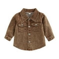 thumbnail image 2 of Ingzy Toddler Boy Denim Shirt Jackets Fall Winter Outwear Button Down Shirt Coat with Pockets, 2 of 7