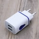 thumbnail image 5 of Cargador universal de viaje para el hogar con enchufe en forma de gota de agua, luz LED, doble puerto USB, adaptador de pared para teléfonos inteligentes con enchufe europeo (azul), 5 of 7