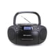 thumbnail image 1 of Reproductor de CD Portátil Emerson Negro con Cassette, Grabadora de Cinta, Radio AM/FM y Altavoces D, 1 of 12