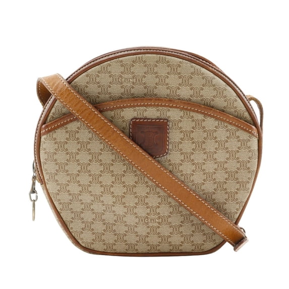 Pre-Owned Celine Old Shoulder Bag Macadam Vintage PVC Beige Zipper Women's (Fair)