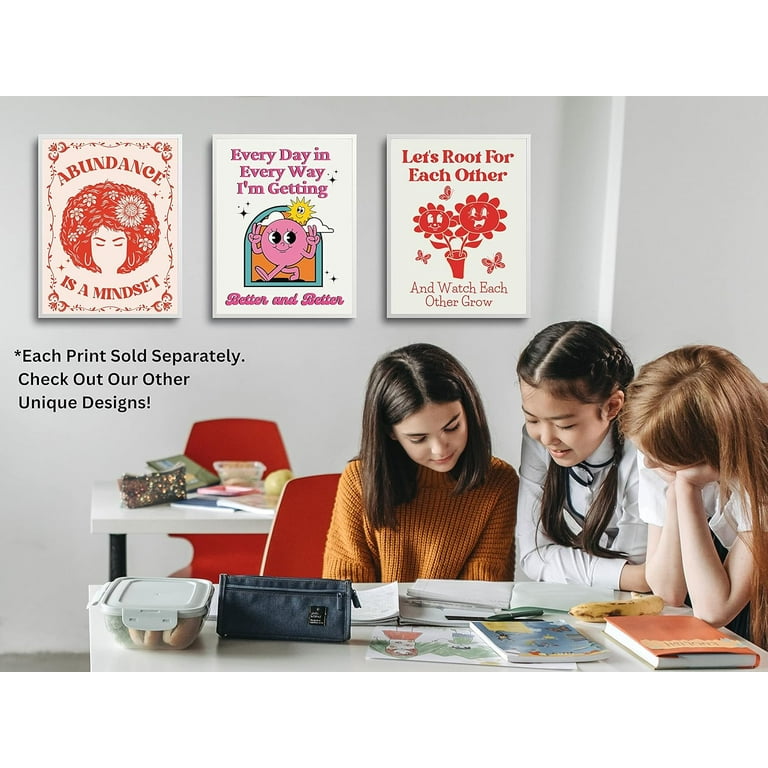 Retro Poster Wall Art Print, Positive Quote Funny Motivational Inspira