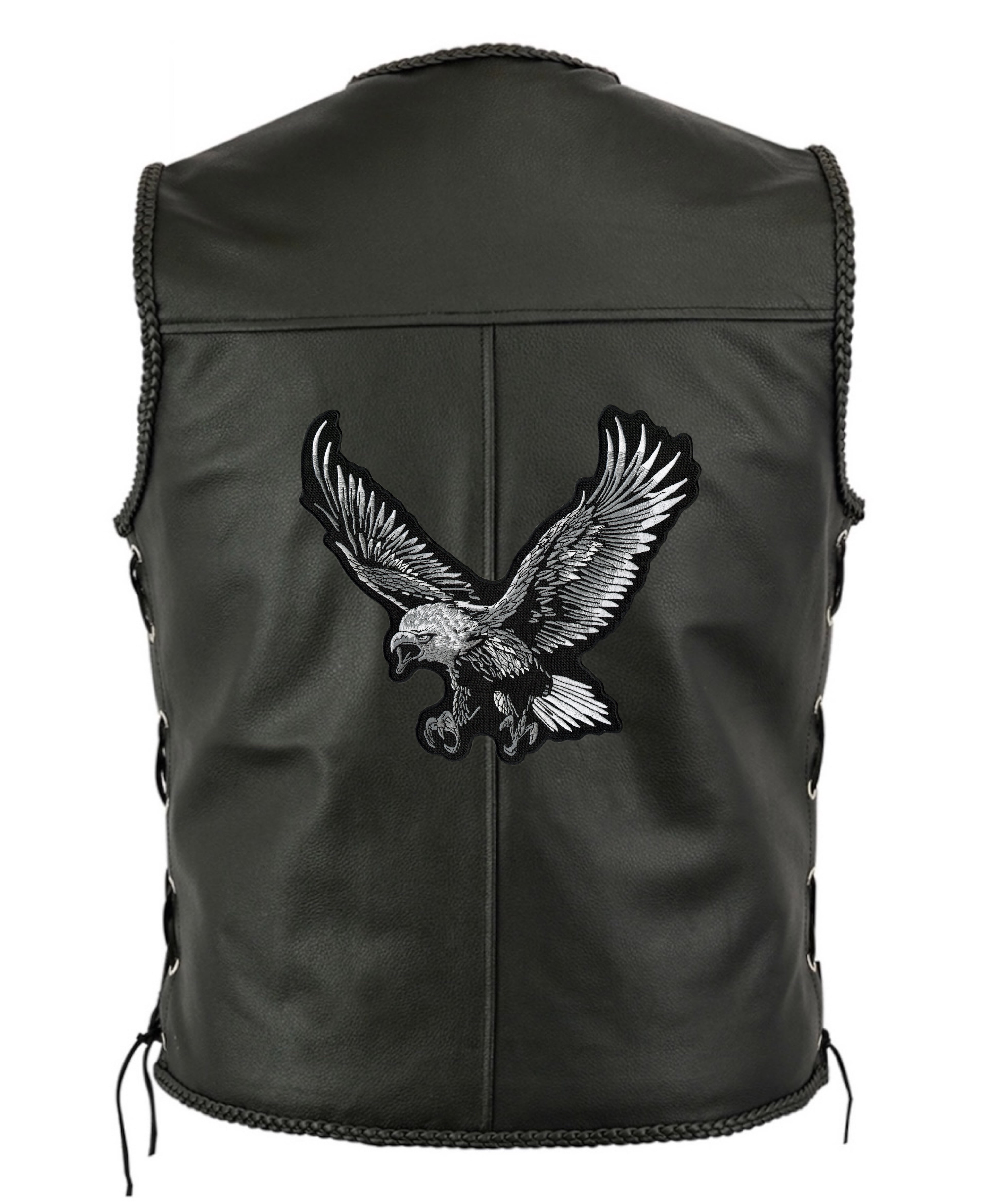 Silver Eagle Patch 9.5" | Freedom Patriotic | Embroidered Iron On | Large - by Nixon Thread Co.