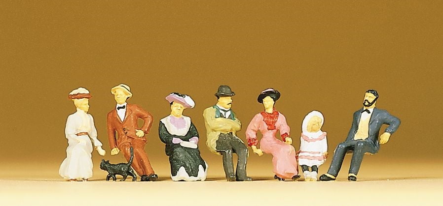 Preiser HO Scale Model Figure/People Set 1900's Figures Sitting on