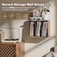 thumbnail image 4 of Honiway Vinyl Storage, Turntable Wall Mount for 80-100 Albums, 3-Compartment Holder, Carbonized Black, 4 of 7