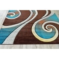 thumbnail image 2 of Planet Rugs Premium 3D Thick Abstract Indoor Area Rug 327 Mocha Turquoise Brown 2'7''x4', 2 of 10
