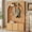 Natural, variant on Orenith Farmhouse All-in-One Hall Tree with Adjustable Shelves, Retro Arched Entryway Storage Bench with 3 Cabinets, Wooden Coat Rack Organizer with 4 Golden Hooks for Mudroom, Hallway, Black