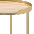thumbnail image 4 of Miekor Furniture Mithea Oak Table Top & Gold Finish End Table 44032, 4 of 5