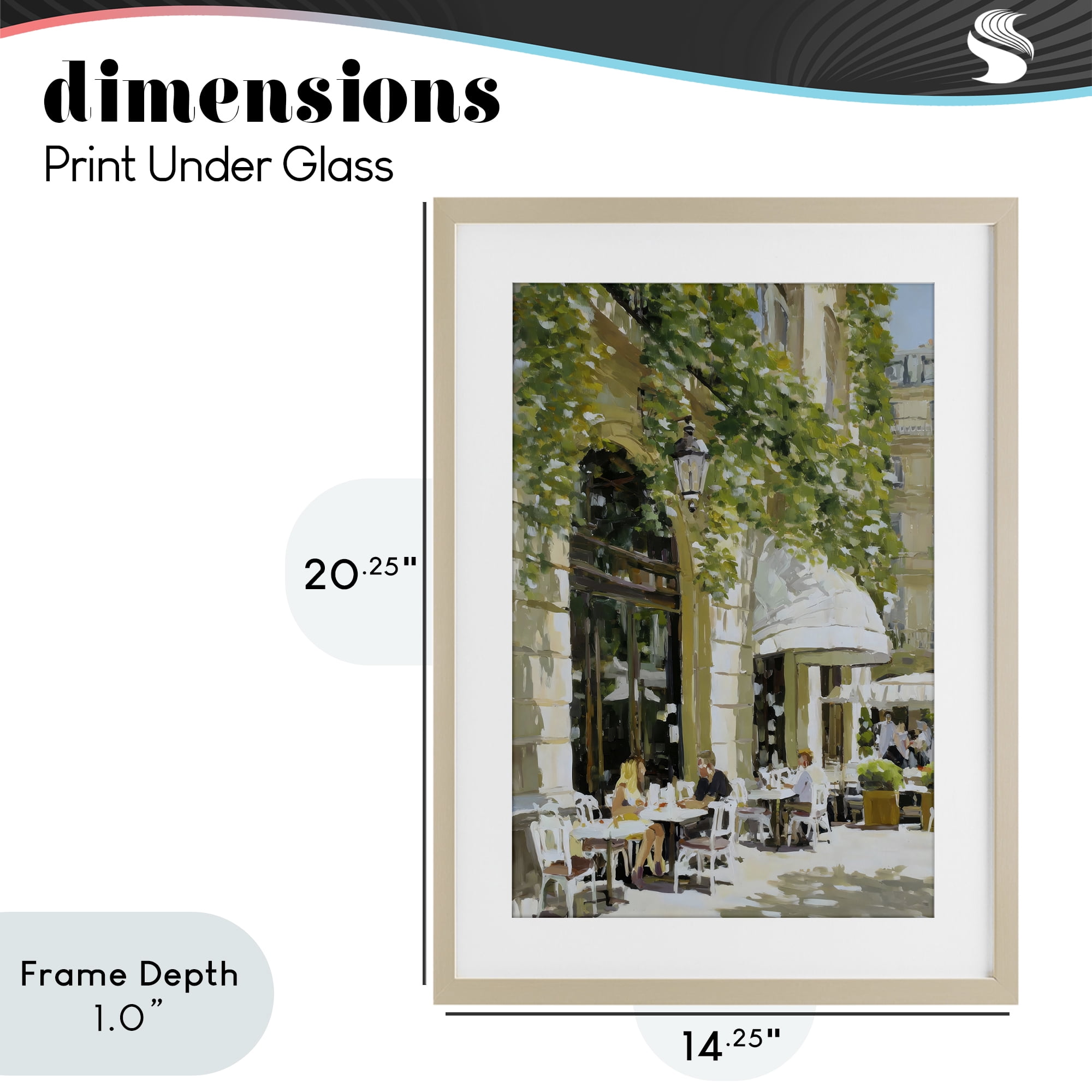 Stupell Industries Sunny Day Cafe Terrace Birch Framed Print Under Glass, design by Petal Prints Design