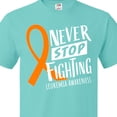 thumbnail image 4 of Inktastic Never Stop Fighting Leukemia Awareness Orange Ribbon T-Shirt, 4 of 5
