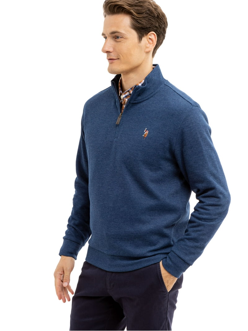 U.S. Polo Assn. Men's Quarterzip Pullover Sweater - Casual Cotton