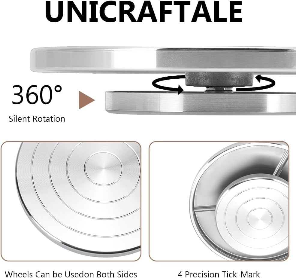 24.5cm Pottery Turntable Sculpting Wheel Metal Ceramics Turntables Rotate Revolving Turntable Ceramics Stand with Ball Bearings Accessories Decorating Ceramic Clay Model Making DIY