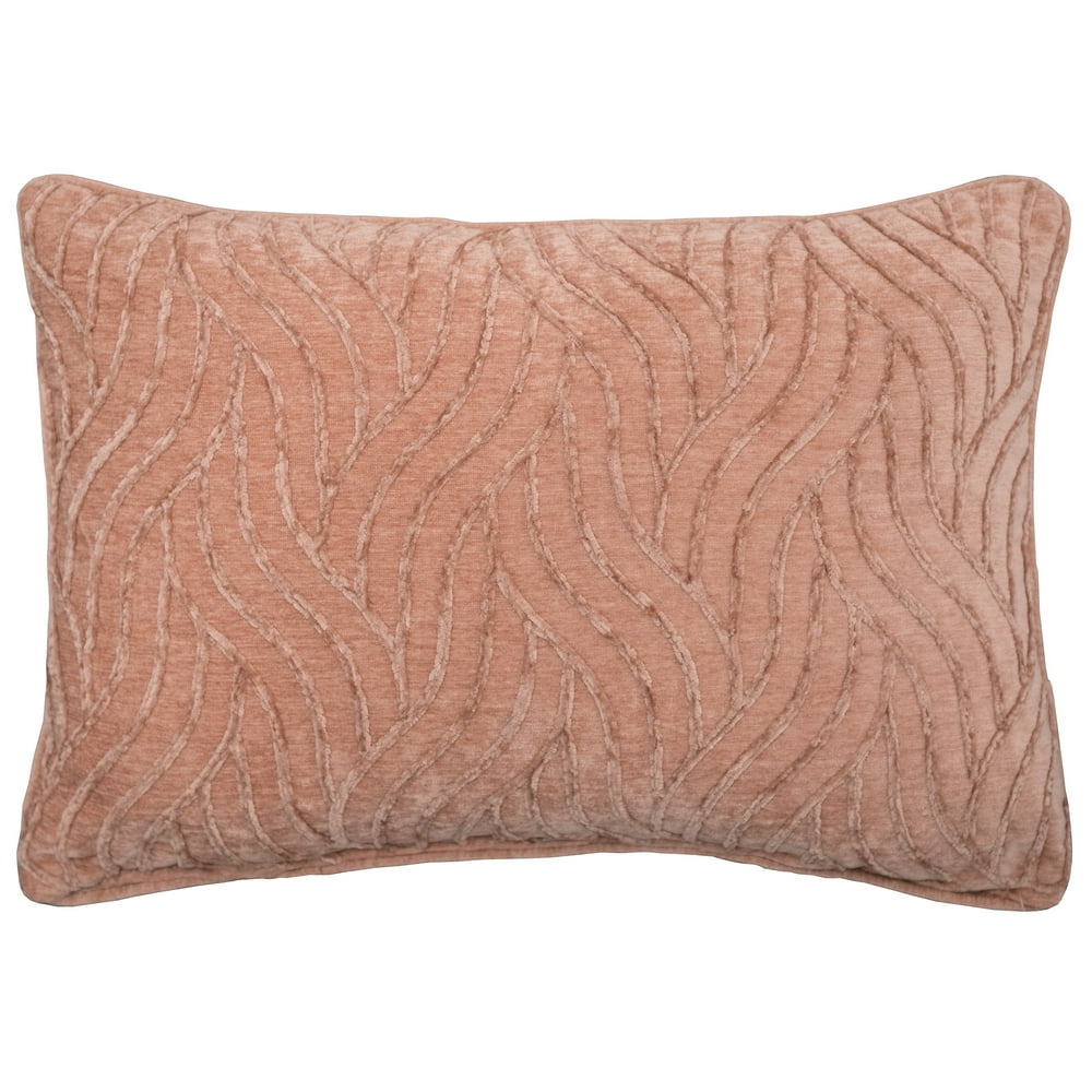 Mainstays Decorative Throw Pillow, Texture Chenille, Oblong, Coral, 14" x 20", 1Pack Walmart