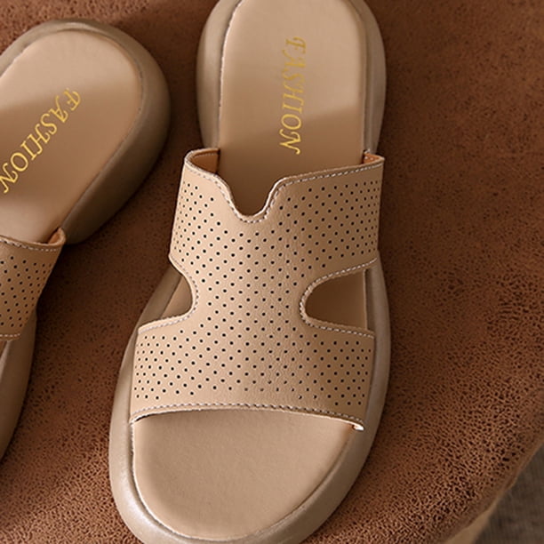 Zapatillas cómodas de suela gruesa para mujer antideslizantes para playa a fuego lento