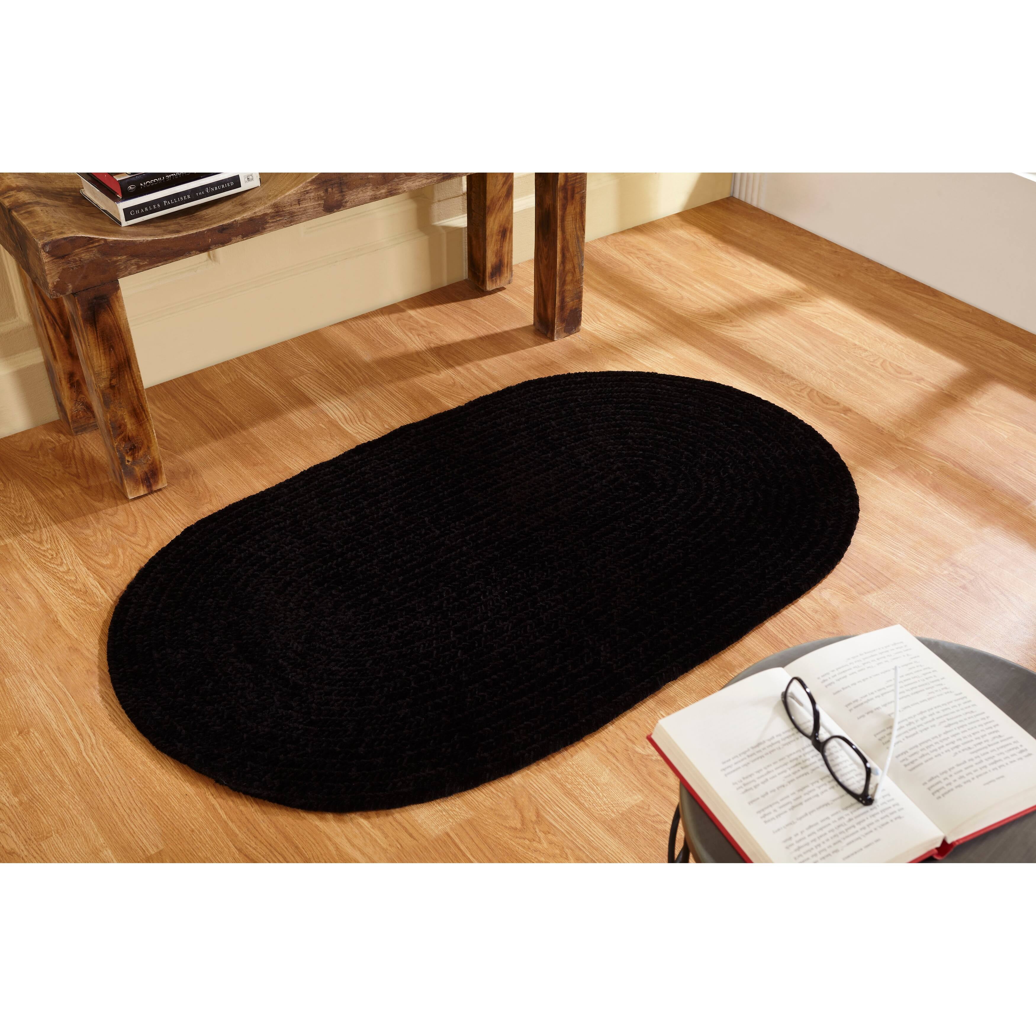 Better Trends Chenille Solid Collection 100% Polyester 24" x 108" Runner Braided Rug in Mauve