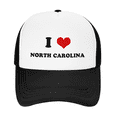 thumbnail image 2 of I Heart North Carolina US States Love Funny Trucker Hat Mesh Cap Unisex, 2 of 5