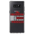 thumbnail image 1 of DistinctInk Clear Shockproof Hybrid Case for Samsung Galaxy Note 8 - TPU Bumper Acrylic Back Tempered Glass Screen Protector - Firefights Have Longest Hoses and Biggest Nozzles, 1 of 5