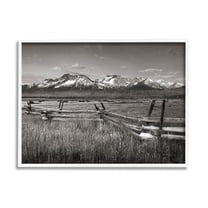 Stupell Industries Stanley Basin Fence Photography Photograph White Framed Art Print Wall Art, Design by Alan Majchrowicz