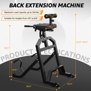 FiitDavz Metal Spine Decompression Roman Chair Hyperextension Bench Adjustable, 350lb Capacity, 1-Count
