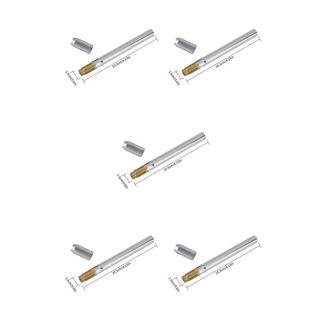 stanreset Pencil Extender Silver Practical Convenient Skid-proof Rotary Aluminum Alloy Drawing Pencils Tools Pen Holder Stationery Silver 5Set