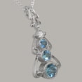 thumbnail image 3 of LBG 10k White Gold Natural Blue Topaz & Cubic Zirconia Womens Bohemian Pendant & Chain - Chain length 18, 3 of 5
