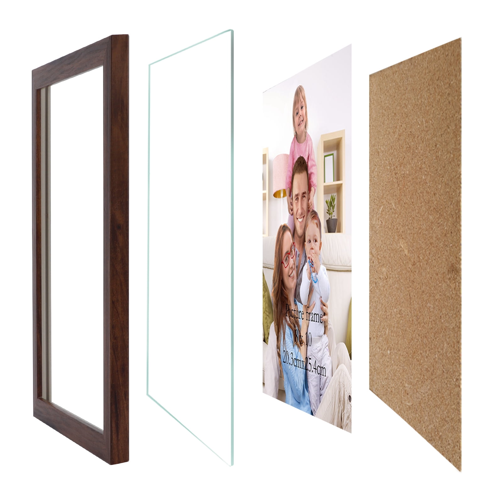Gallery Set of 10 Picture Frames, Modern Contemporary Style, Multi-Size Frames, Maestro Collection, Brown(Four-4x6+Four-5x7+Tow8x10)