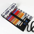 thumbnail image 2 of 1Pack 36/48/72 Slots Colored Pencil Wrap Pencils Roll Holder Coloring Pencils Organizer Holder Colored Pen Paint Brush Storage Pouch Portable for Artist Student (Saury, 36 Slots), 2 of 9