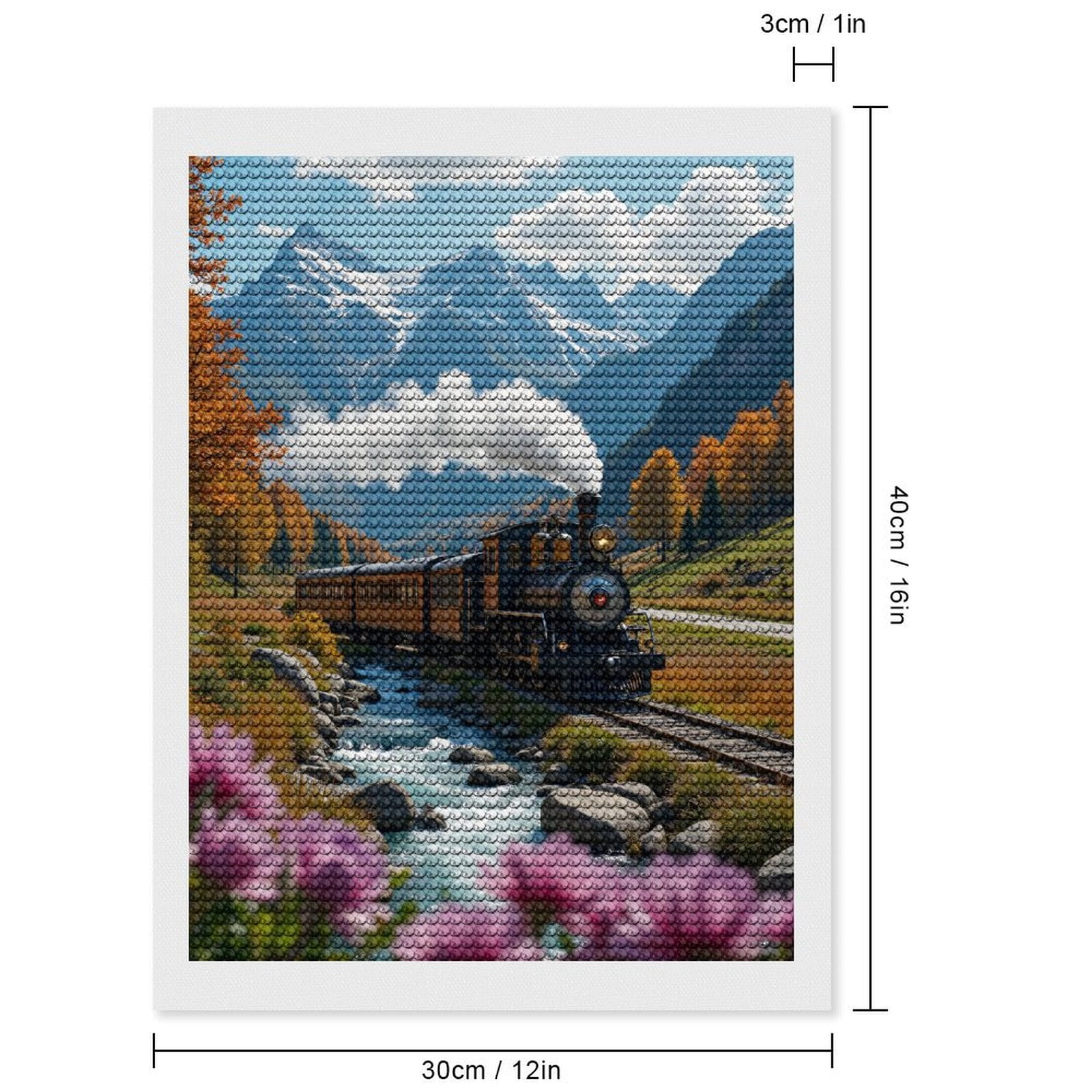 Diamond Painting Paysage Automne 5D - Kit Grand Format 30x40 Cm Pour Adultes, Loisirs Créatifs Et Cadeau Femme - 4