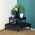 thumbnail image 2 of 3-Tier Corner Plant Stand – Black Powder-Coated Steel, Indoor/Outdoor Decorative Display Shelf, 2 of 7