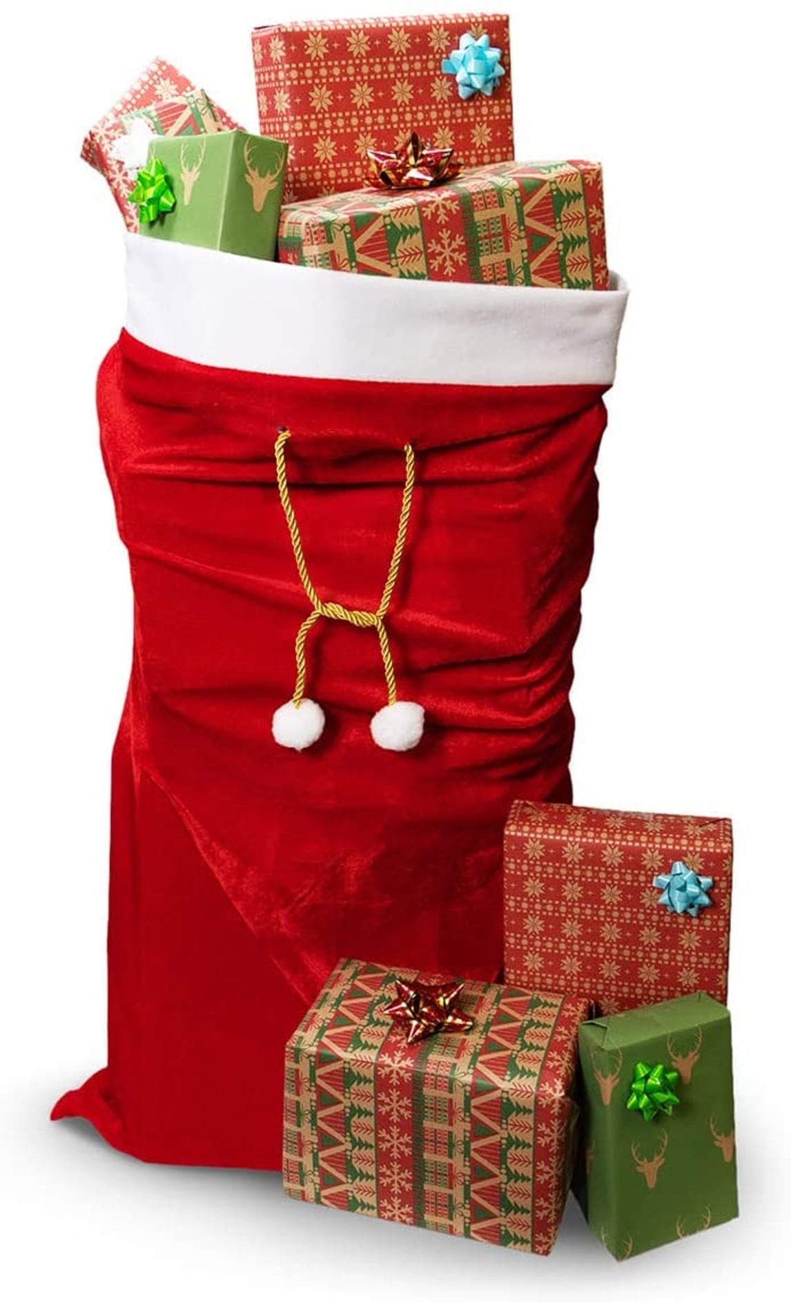 4 x Santa Sack Layered Felt 50 x 70cm Christmas Gift Bags Santa Designs 