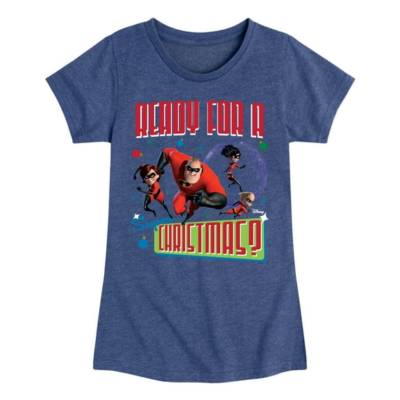 Disney The Incredibles - Holiday - Ready For A Super Christmas - Toddler & Youth Girls Short Sleeve Graphic T-Shirt