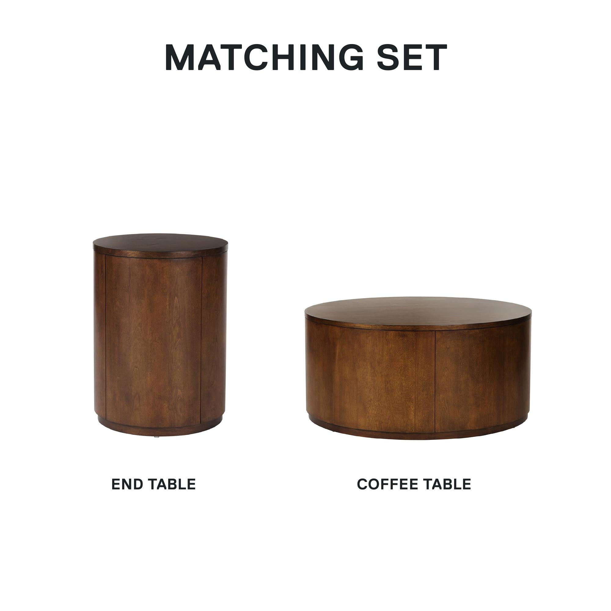 Better Homes & Gardens Miller Drum Coffee Table, Walnut