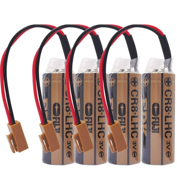 4 PCS CR8-LHC 3V 2600mAh Replacement Lithium Battery for Fuji CR8-LHC PLC Controller Backup Battery