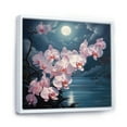 thumbnail image 2 of Designart "Orchids In Moonlit Waterscape" Orchids Floater Framed Wall Art Prints, 2 of 5