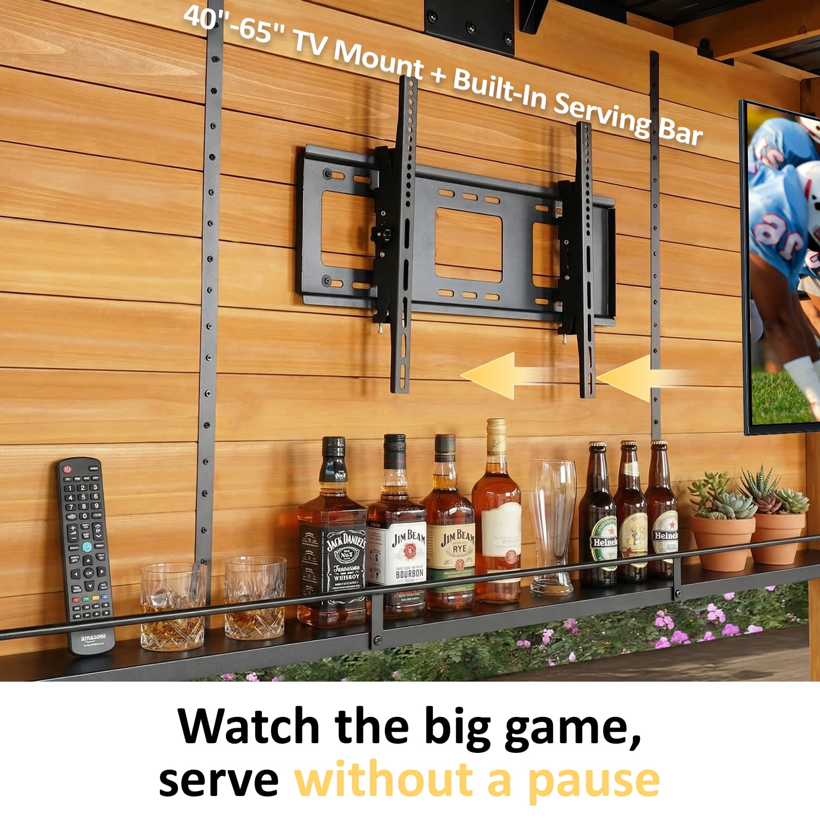 CHARMELEON 6 x 14 Ft. Cedar Grill Gazebo with Storage Cabinet, Bar Counter, Beer Opener & TV Mount, Galvanized Steel Roof, Outdoor BBQ Shelter