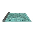 thumbnail image 2 of Ahgly Company Indoor Round Southwestern Light Blue Country Area Rugs, 4' Round, 2 of 4