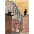 thumbnail image 2 of Jāzeps Grosvalds 14x18 Black Ornate Wood Framed Double Matted Museum Art Print Titled - Kurds on the Roof (1916), 2 of 5