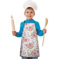 thumbnail image 2 of Pioneer Flower Floral Print Pattern Kids Aprons for Girls and Boys,Adjustable Neck Strap Toddler Aprons for Kids Cooking Baking, 2 of 7